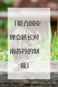联合国安理会延长对南苏丹的制裁